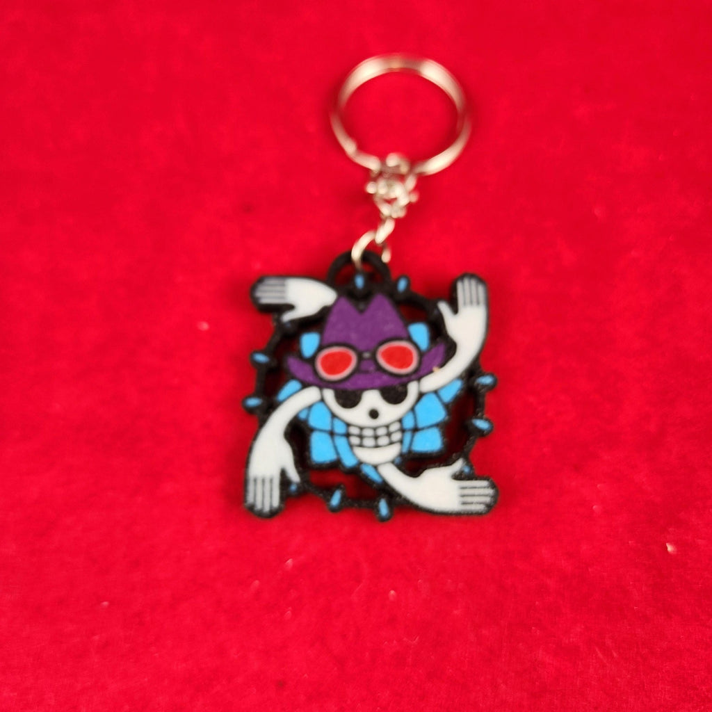 Durable Straw Hat Crew Jolly Roger Keychains set of 10