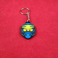 Durable  Blue and Yellow Ninja head Keychain