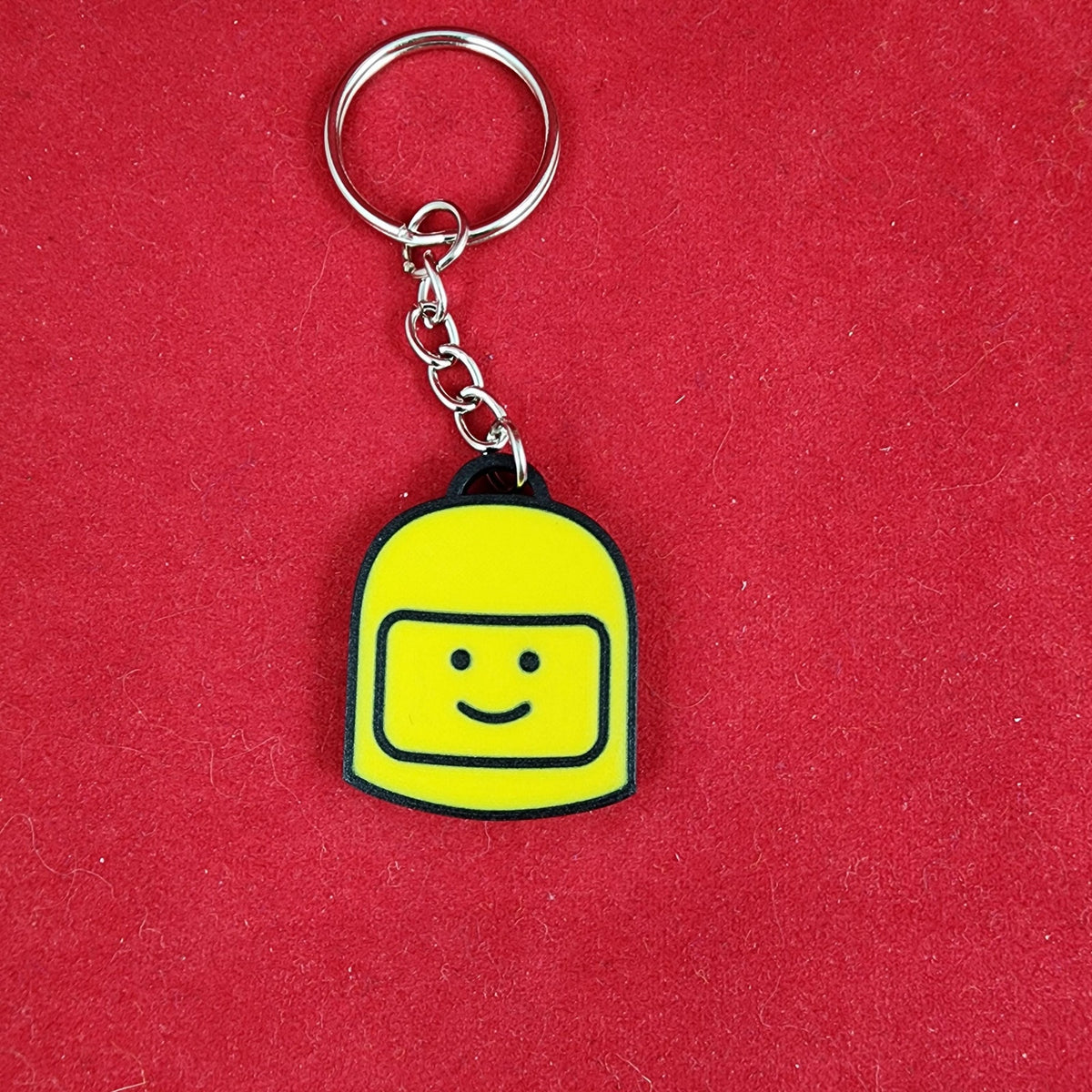Durable Yellow Classic Space Face Keychain