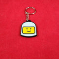 Durable White Classic Space Face Keychain