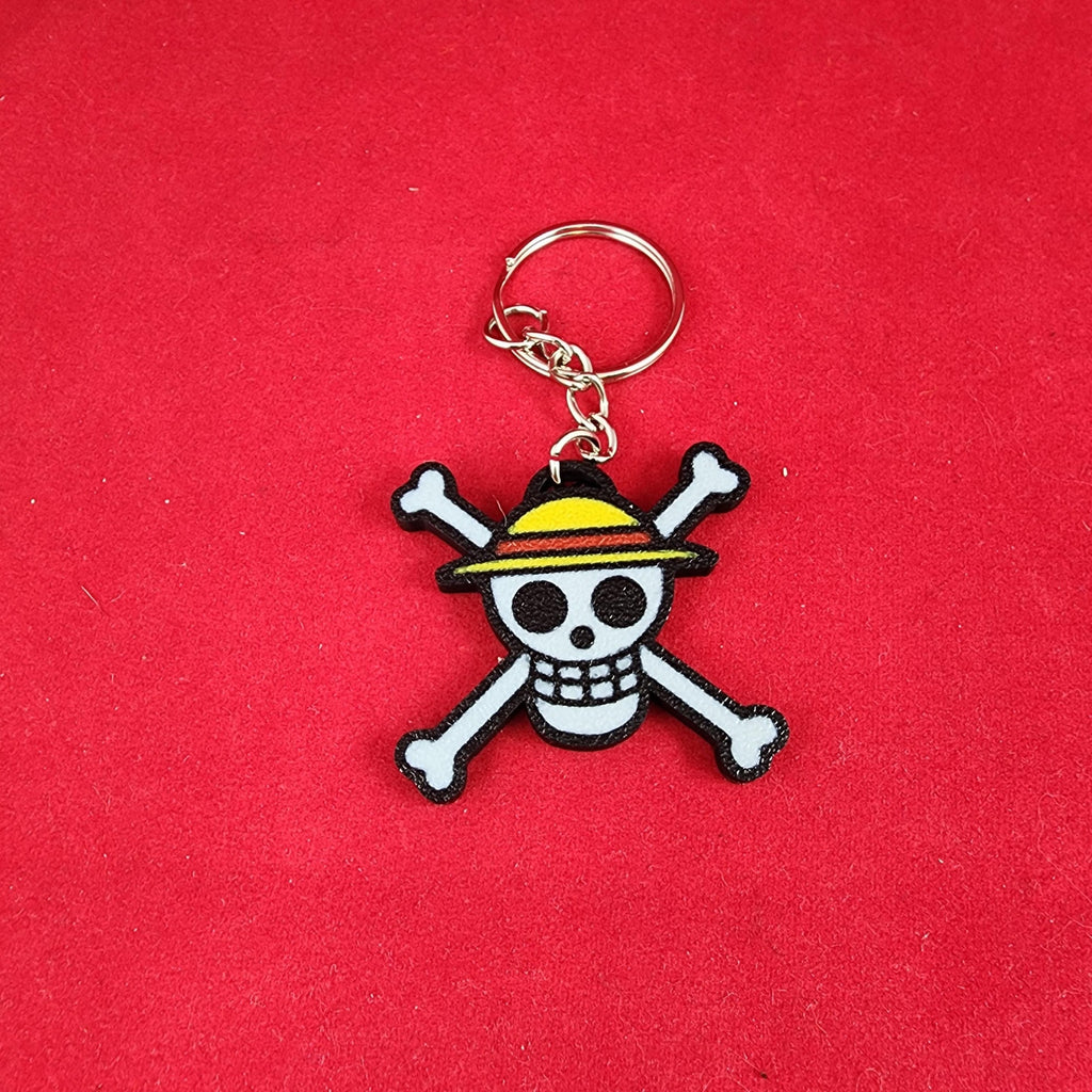 Durable Straw Hat Crew Jolly Roger Keychains set of 10