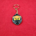 Durable Black and Orange Ninja head Keychain