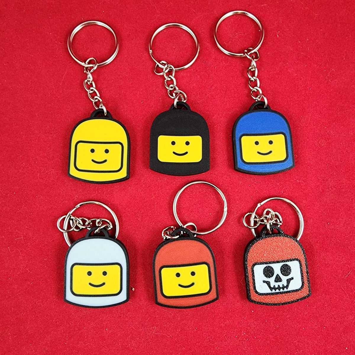 Durable Classic Space Face Keychain Set of 6