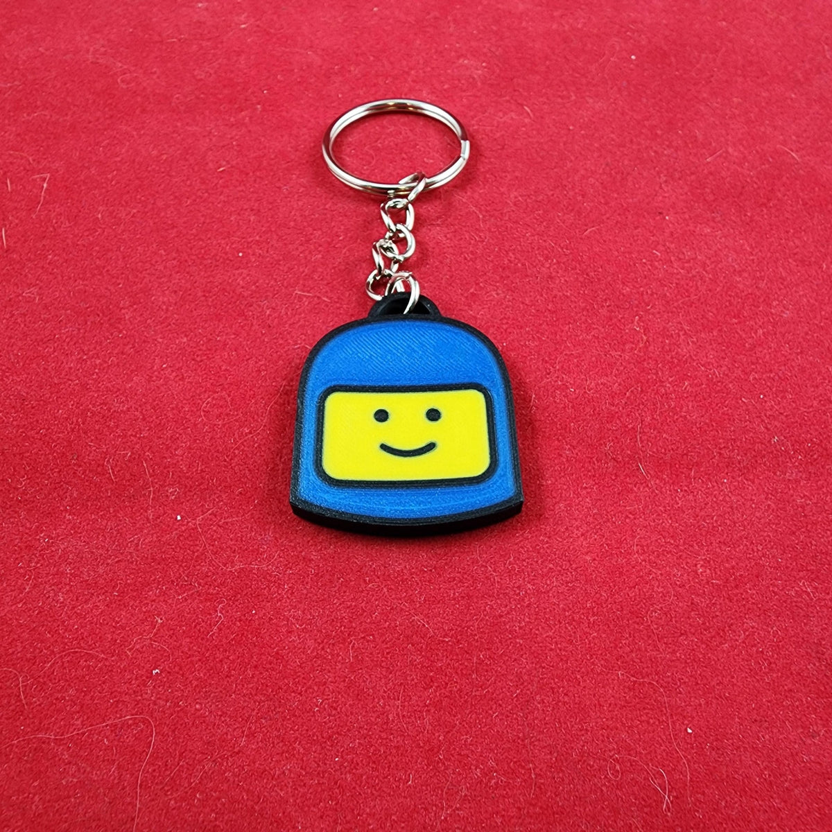 Durable Blue Classic Space Face Keychain