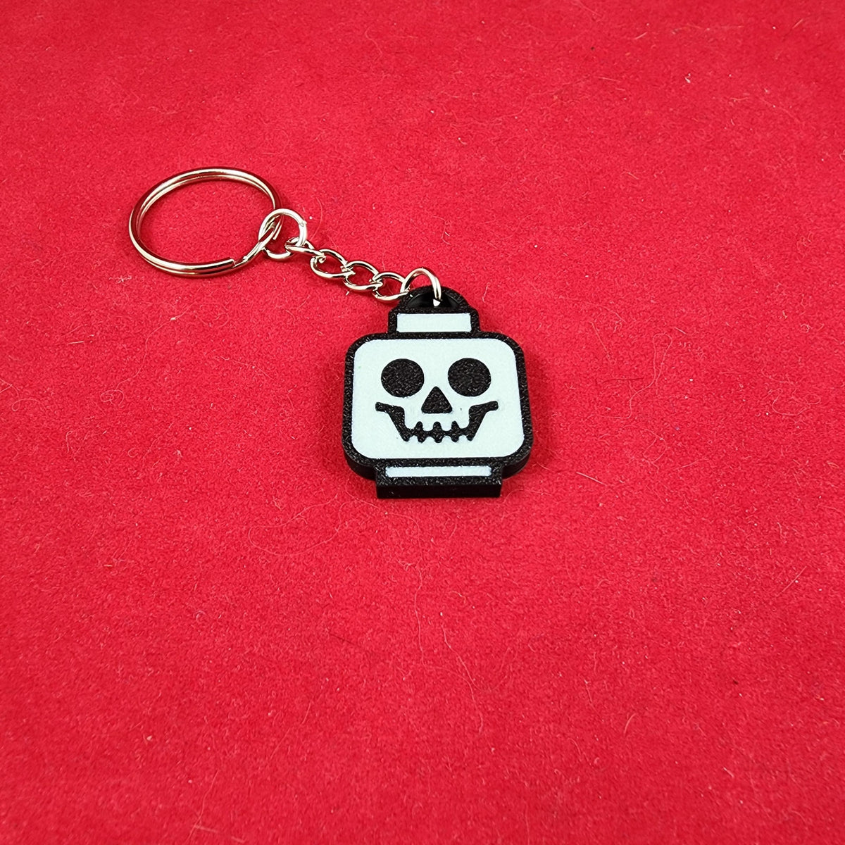 Durable Brick Skull Keychain