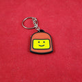 Durable Red Classic Space Face Keychain