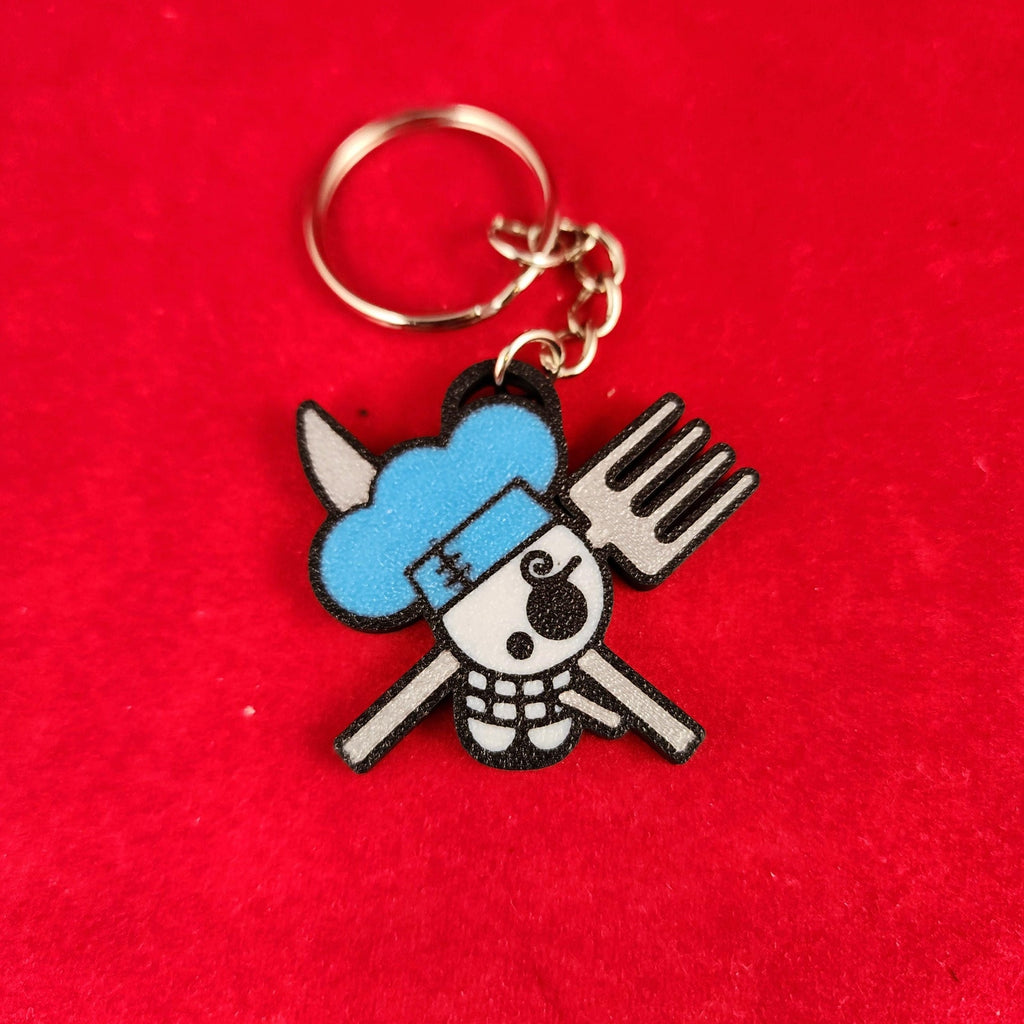 Durable Straw Hat Crew Jolly Roger Keychains set of 10