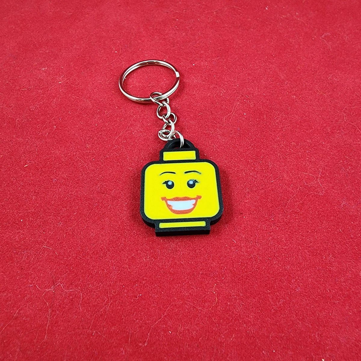Durable Lipstick Smile Face Keychain