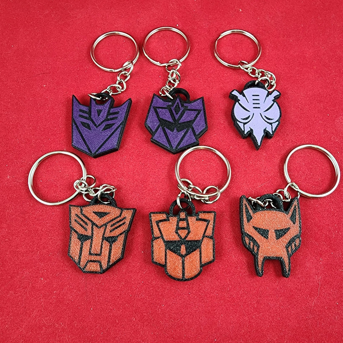 Robot Logo Keychain set of 6