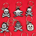 Durable Skeleton and Pirate Keychains set of 6