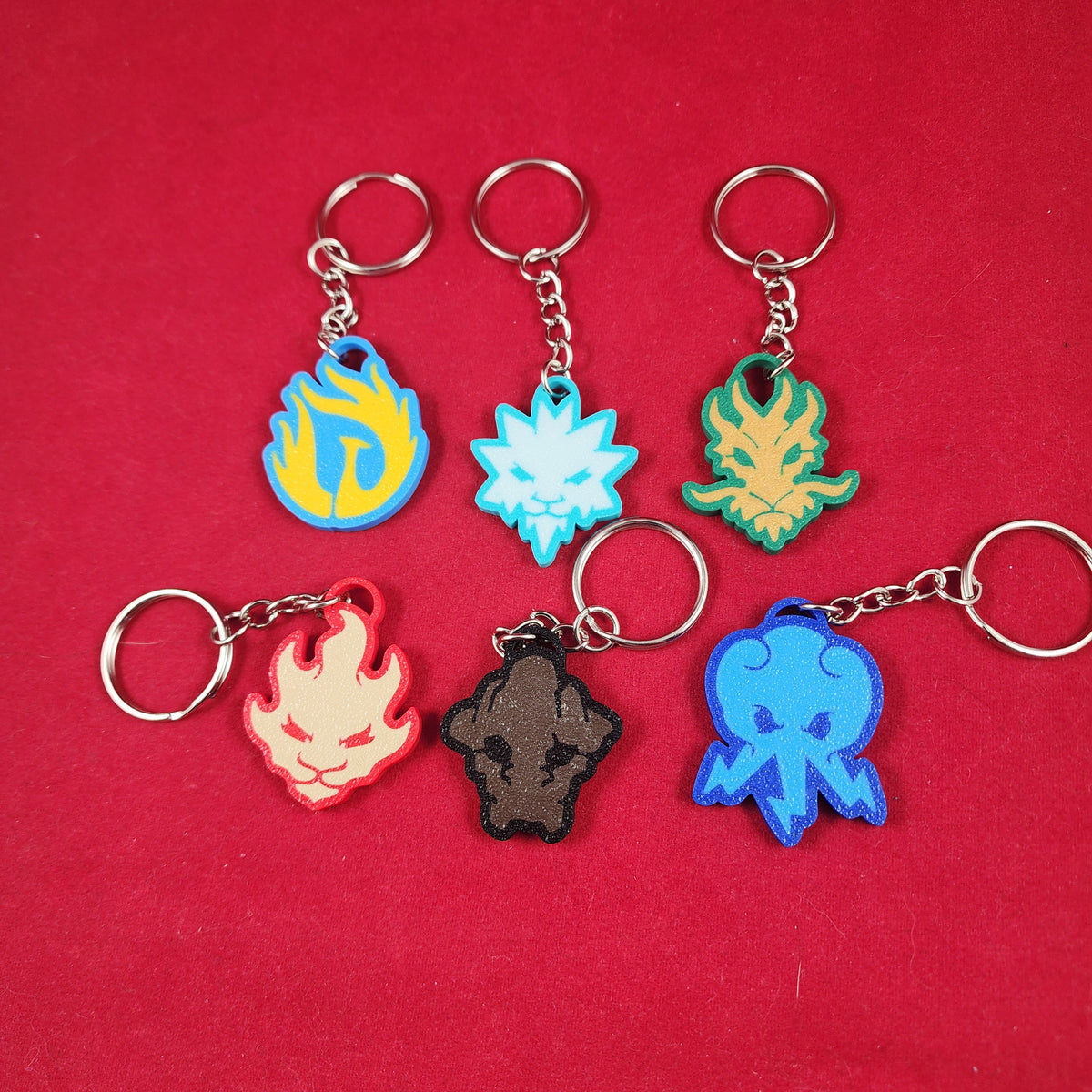 Durable Ninja Dragon Logo Keychains Set of 6