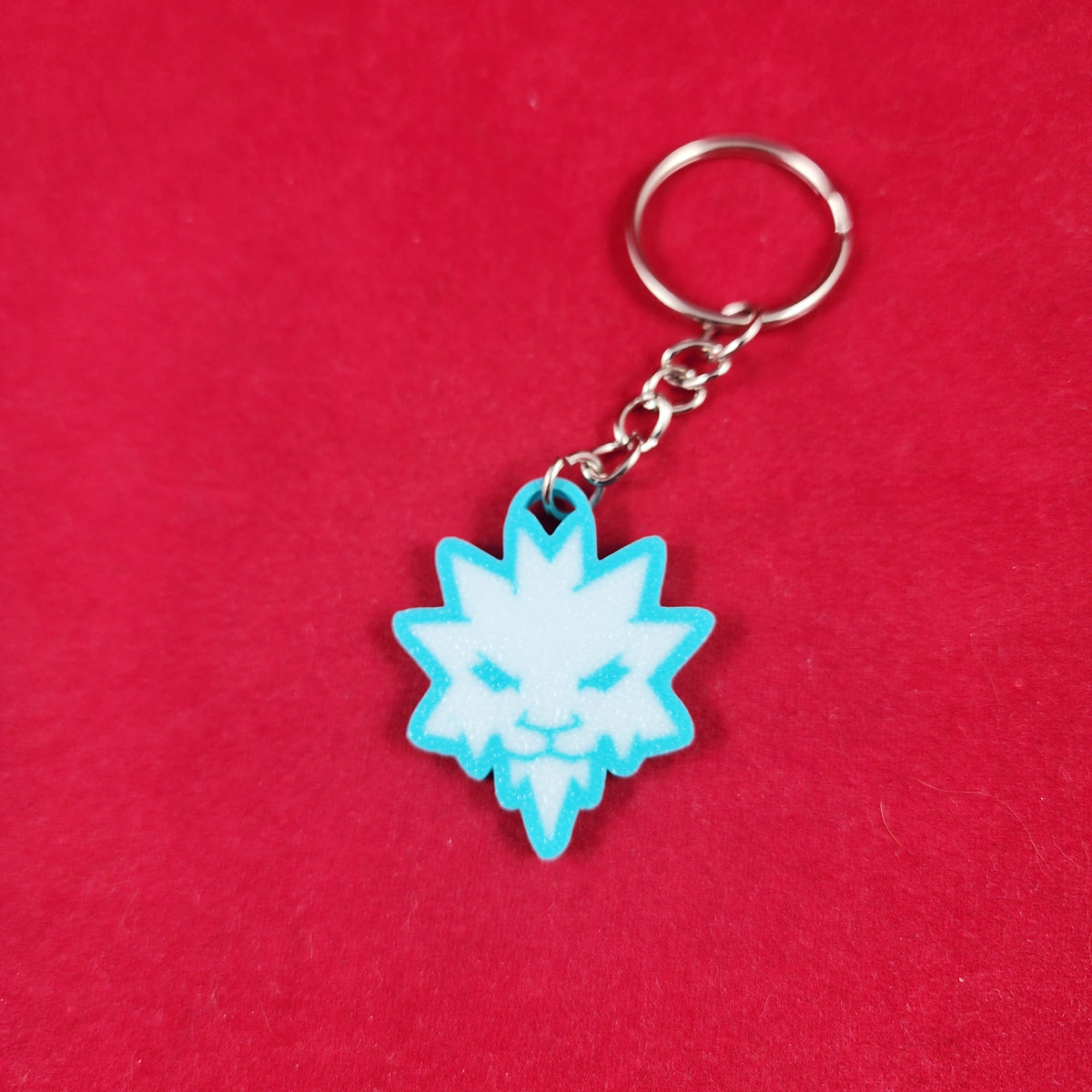 Durable White and Blue Ninja Dragon Logo head Keychain